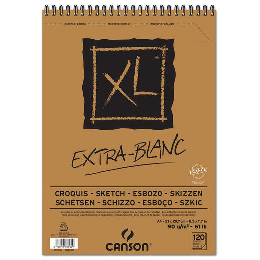 Canson XL Extra White Sketch Spiral Pad 90gr Spiralli Çizim Blok 120 Sayfa A4 (21x29.7cm)