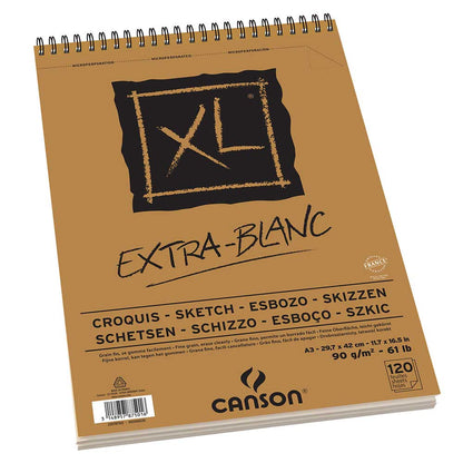 Canson XL Extra White Sketch Spiral Pad 90gr Spiralli Çizim Blok 120 Sayfa A3 (29.7x42cm)