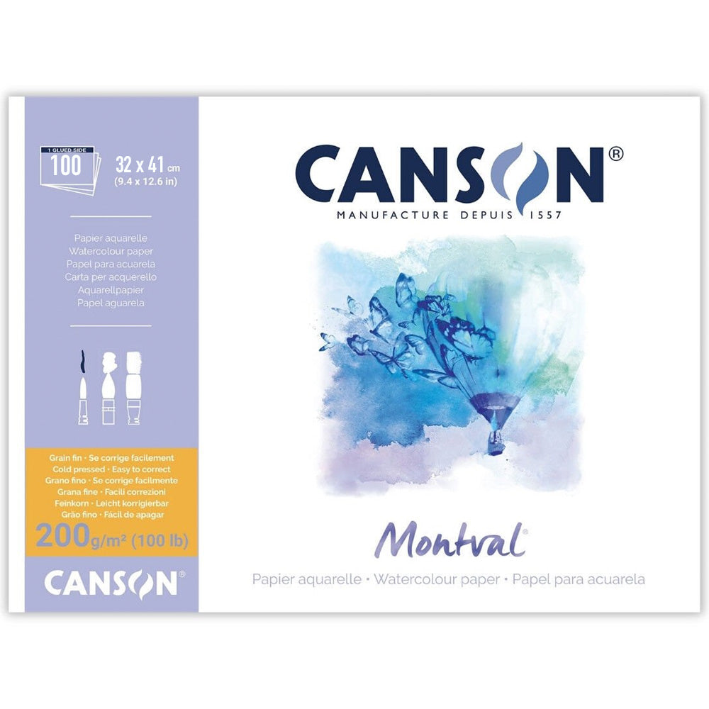 Canson Montval Aquarelle Pad Cold Pressed 200gr 32x41cm 100 Sayfa (Uzun Ken