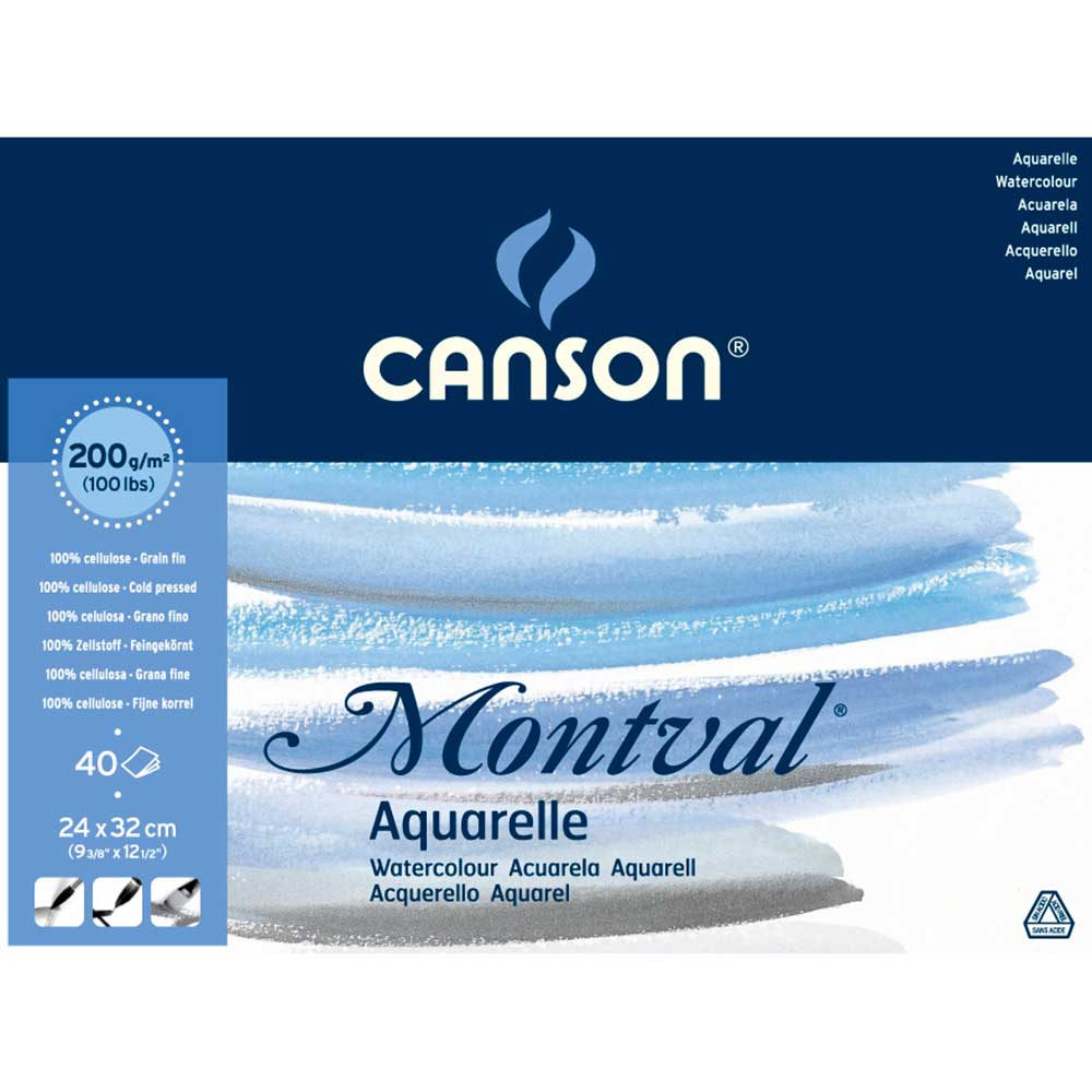 Canson Montval Aquarelle Cold Pressed 200gr Sulu Boya Blok 40 Sayfa 24x32cm