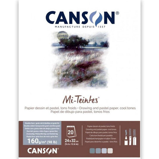 Canson Mi-Tientes Pad 160gr Grey/Blue Tones 24x32cm 20 Sayfa