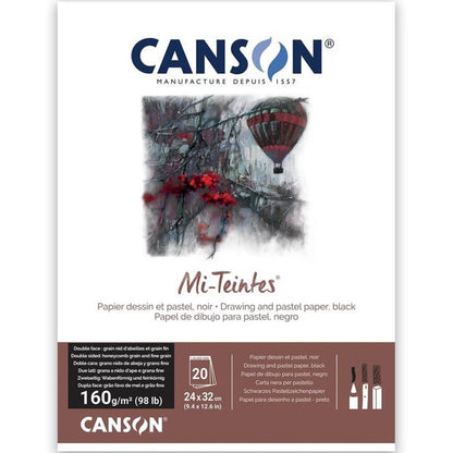 Canson Mi-Tientes Pad 160gr Black 24x32cm 20 Sayfa