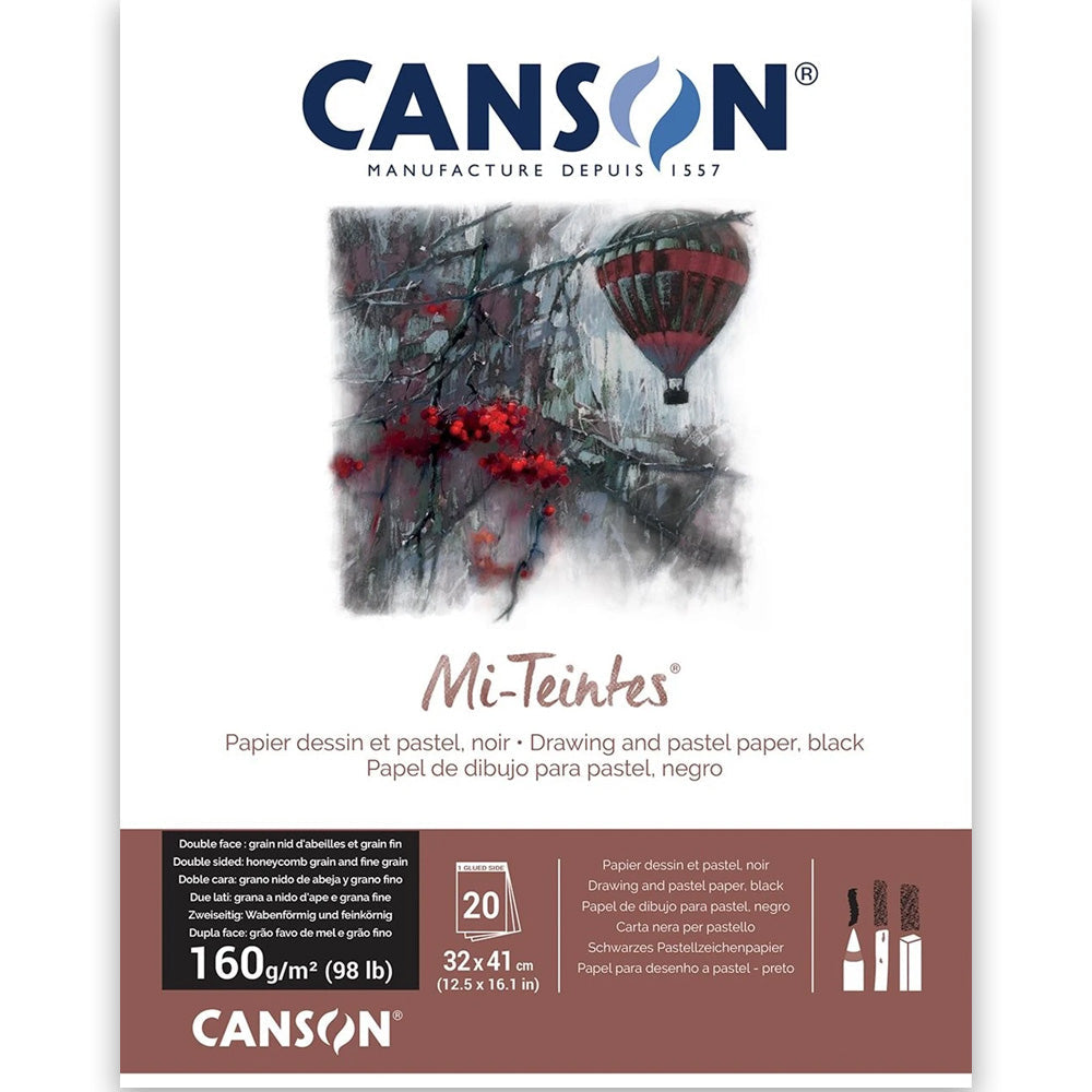 Canson Mi-Tientes Pad 160gr Black 32x41cm 20 Sayfa