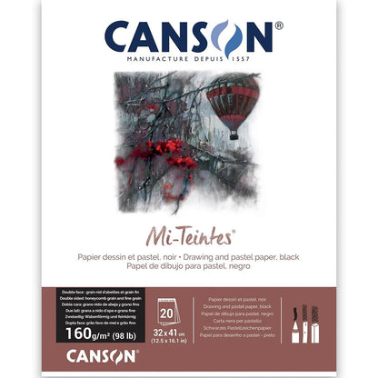 Canson Mi-Tientes Pad 160gr Black 32x41cm 20 Sayfa
