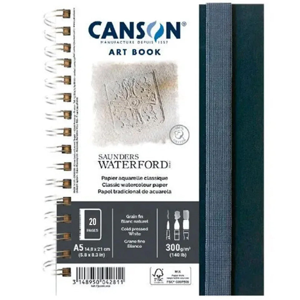 Canson Artbook Saunders Waterford Portrait 300gr A5 20 Sayfa(Sert Kapak)