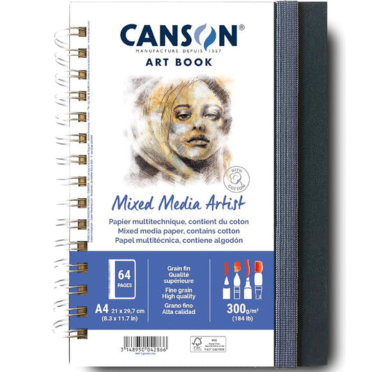 Canson Artbook Mixed Media Artist Portrait 300gr A4 28 Sayfa(Sert Kapak)