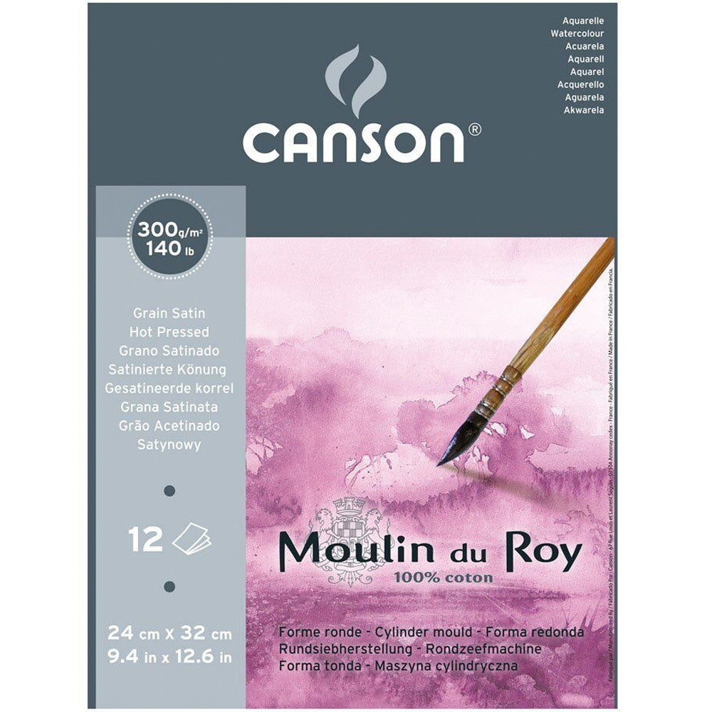 Canson Moulin Du Roy Aquarelle Block Hot Pressed 300gr 24x32cm 12 Sayfa