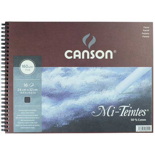 Canson Mi-Tientes Siyah 160g Spiralli Pastel Blok 16 Sayfa 24x32cm