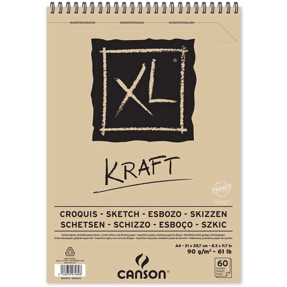 Canson XL Kraft Sketch Spiral Pad 90gr Spiralli Çizim Blok 60 Sayfa A4 (21x29.7cm)