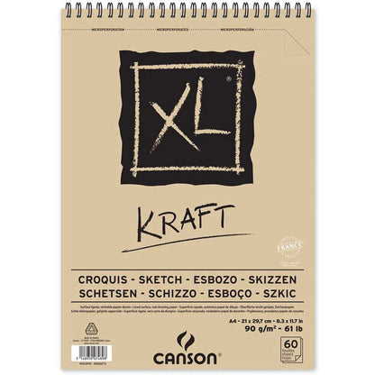 Canson XL Kraft Sketch Spiral Pad 90gr Spiralli Çizim Blok 60 Sayfa A4 (21x29.7cm)