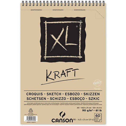 Canson XL Kraft Sketch Spiral Pad 90gr Spiralli Çizim Blok 40 Sayfa A5 (14.8x21cm)