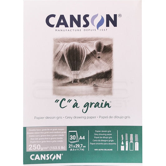 Canson Ca Grain Eskiz Blok 250gr A4 (21x29.7cm) Grey 30 Sayfa