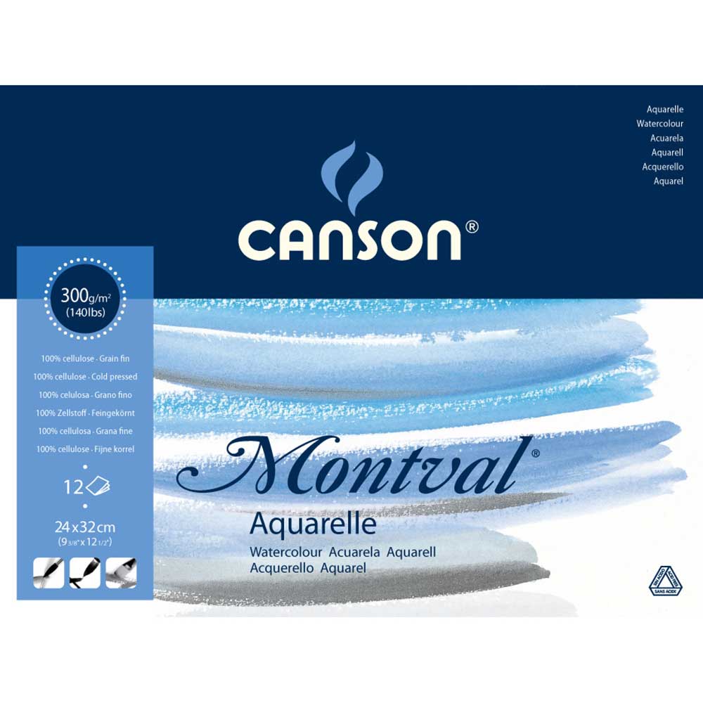 Canson Montval Aquarelle Cold Pressed 300gr Sulu Boya Blok 12 Sayfa 24x32cm