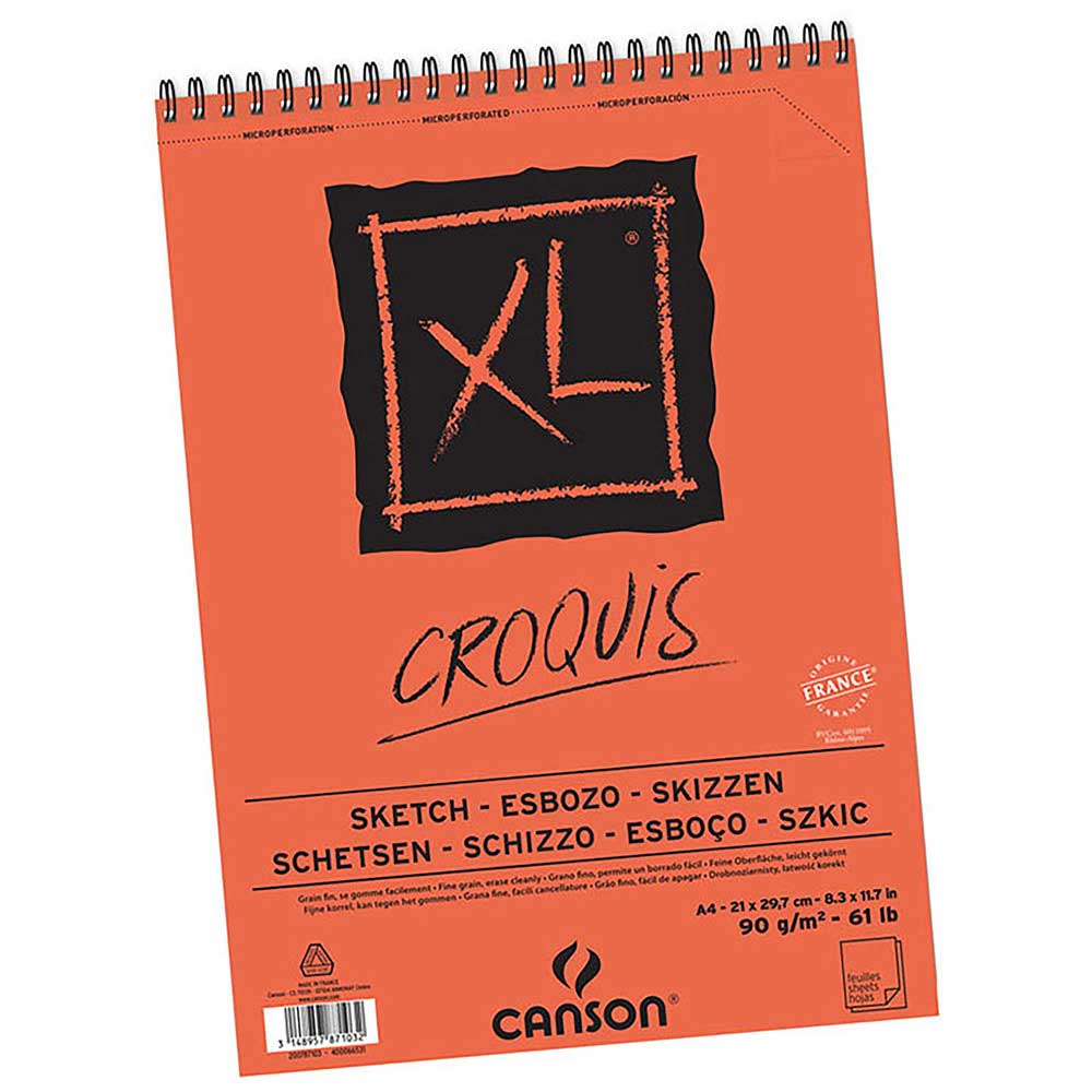 Canson XL Croquis Sketch Pad 90gr 50 Sayfa Spiralli Çizim Defteri A4 (21x29.7cm) (Üst)
