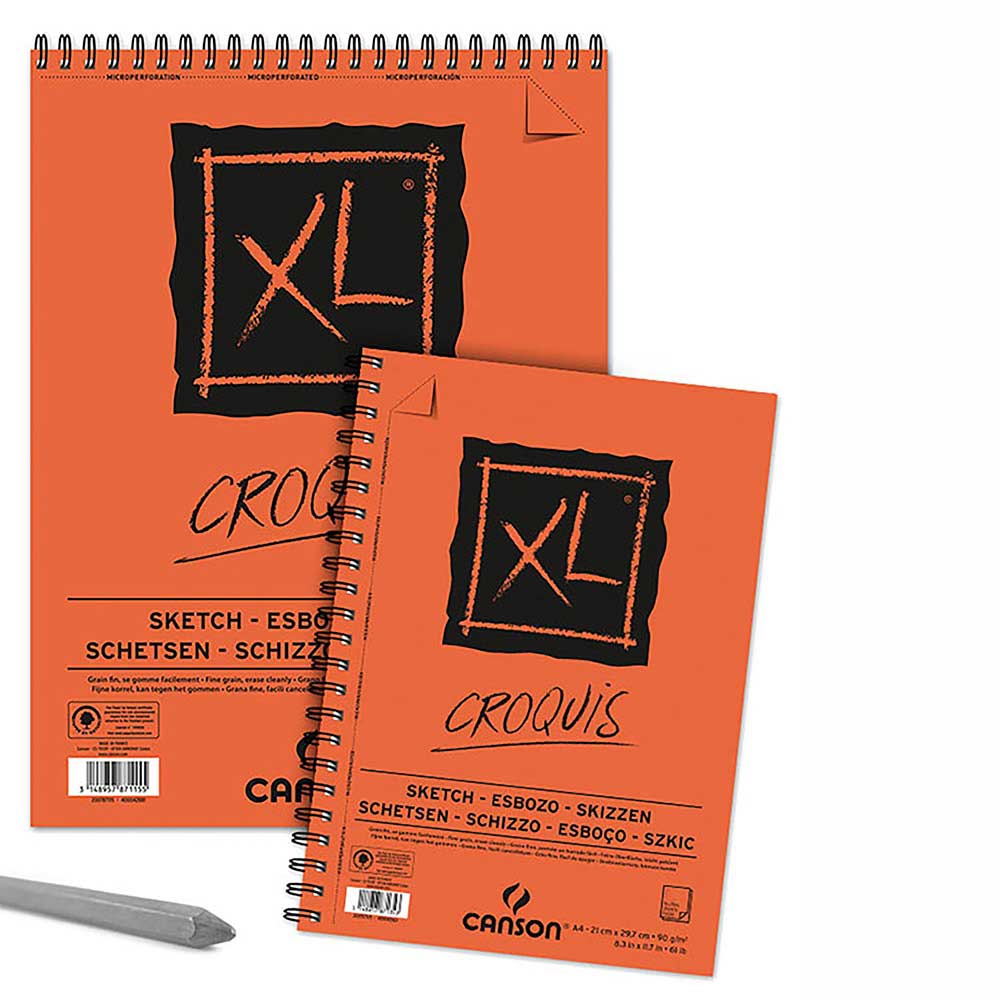 Canson XL Croquis Sketch Pad 90gr 50 Sayfa Spiralli Çizim Defteri A4 (21x29.7cm) (Yan)