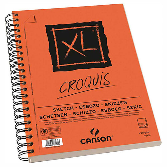 Canson XL Croquis Sketch Pad 90gr 50 Sayfa Spiralli Çizim Defteri A5 (14.9x21cm) (Yan)