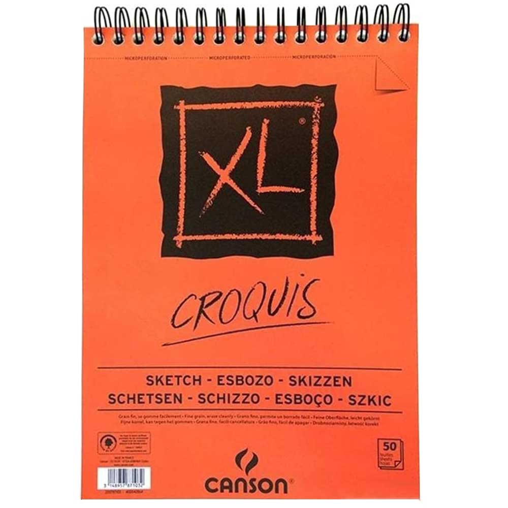 Canson XL Croquis Sketch Pad 90gr 50 Sayfa Spiralli Çizim Defteri A3 (29.7x21cm) (Üst)
