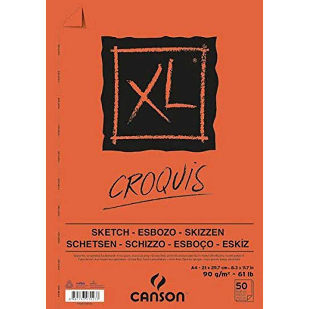 Canson XL Croquis Sketch Pad 90gr 50 Sayfa Spiralli Çizim Defteri A3 (29.7x21cm) (Yan)