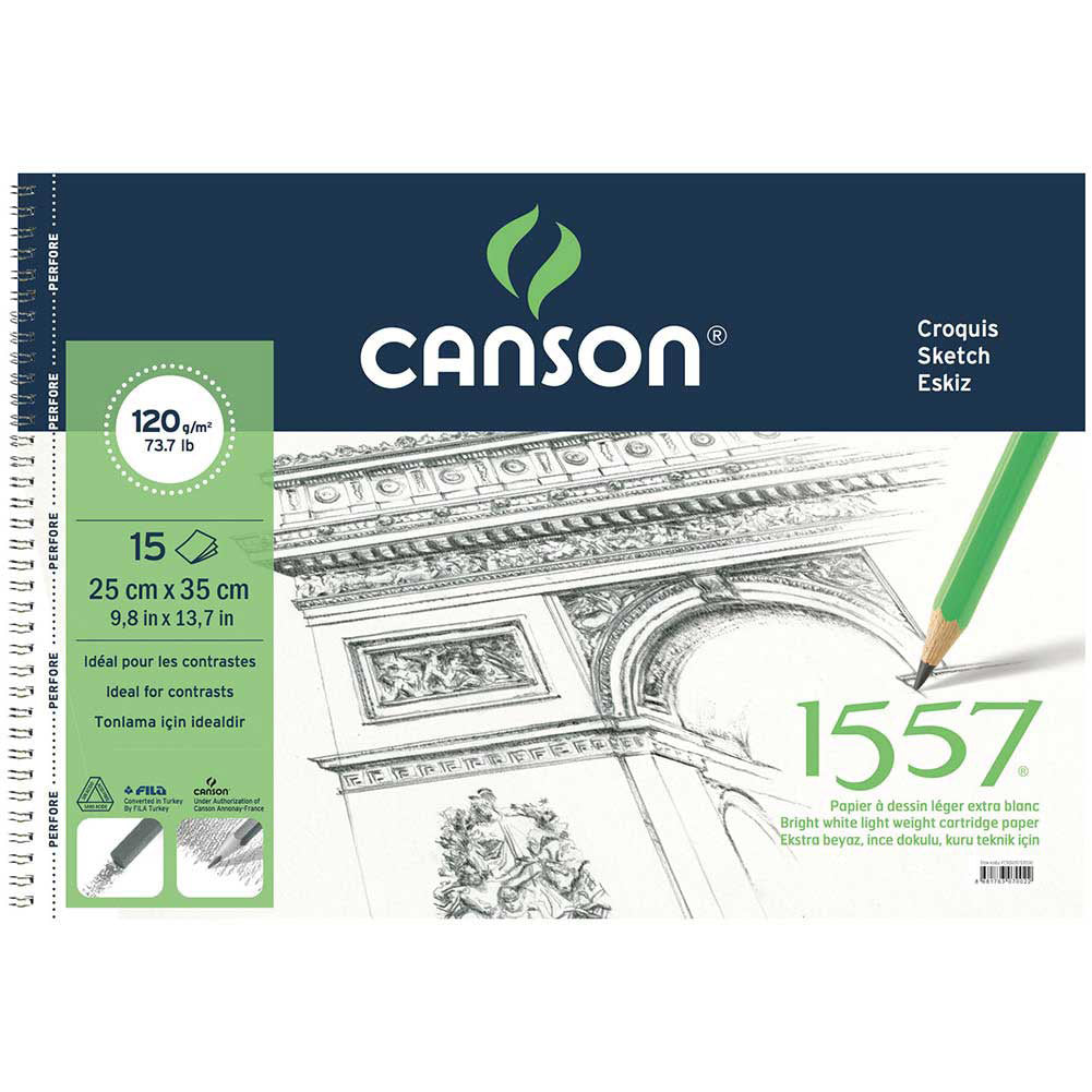 Canson 1557 Dessin Drawing Light Grain 120gr Spiralli Çizim Defteri 15 Sayfa 25x35cm