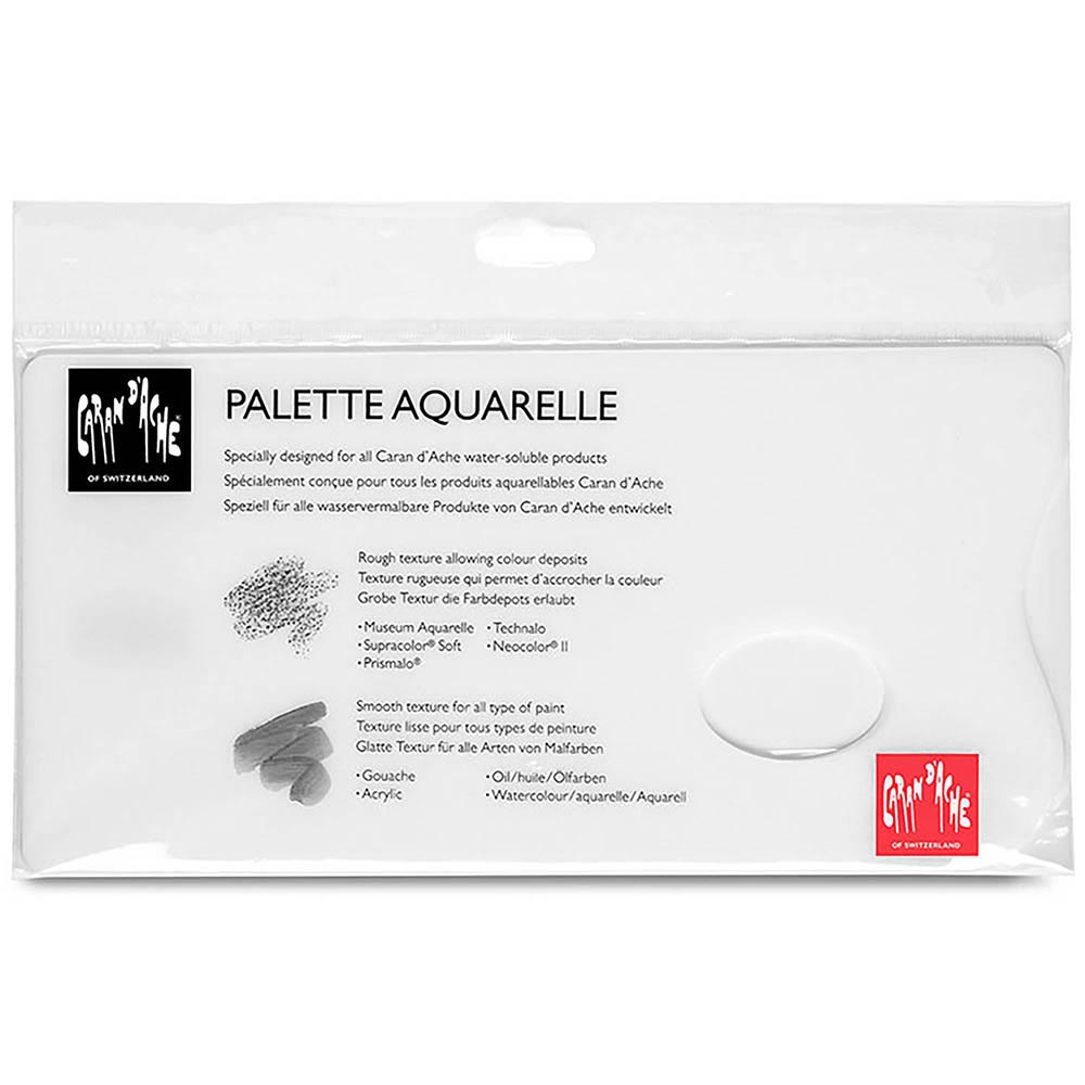 Caran d'Ache Palette Aquarelle 26x13mm Beyaz Plexi. (1 Yüzeyi Grenli Palet)