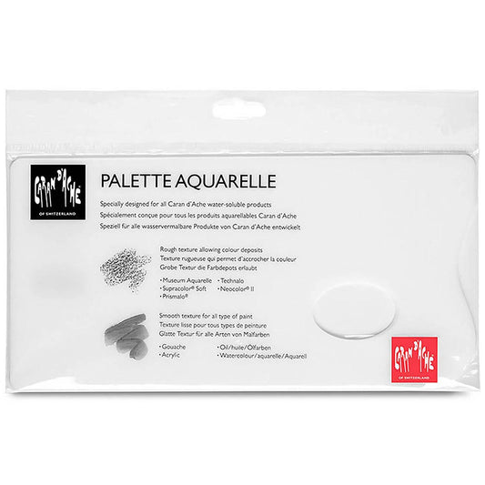 Caran d'Ache Palette Aquarelle 26x13mm Beyaz Plexi. (1 Yüzeyi Grenli Palet)
