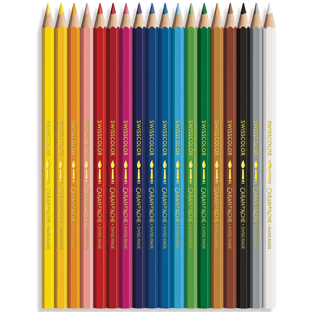 Caran d'Ache Swisscolor Boya Kalemi Seti 18 Renk (metal kutulu)