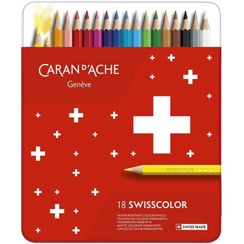 Caran d'Ache Swisscolor Boya Kalemi Seti 18 Renk (metal kutulu)