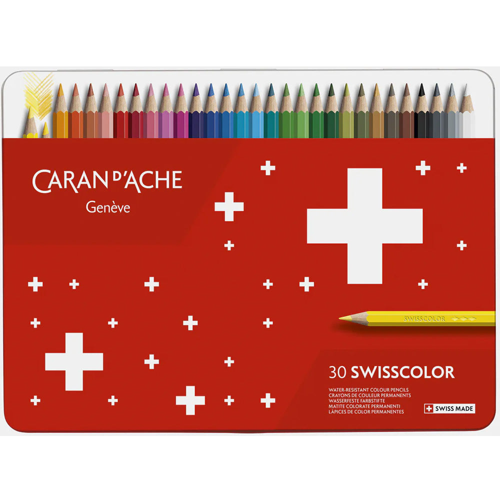 Caran d'Ache Swisscolor Boya Kalemi Seti 30 Renk (metal kutulu)