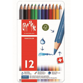 Caran d'Ache Fancolor Boya Kalemi 12'li Set (Metal Kutulu)