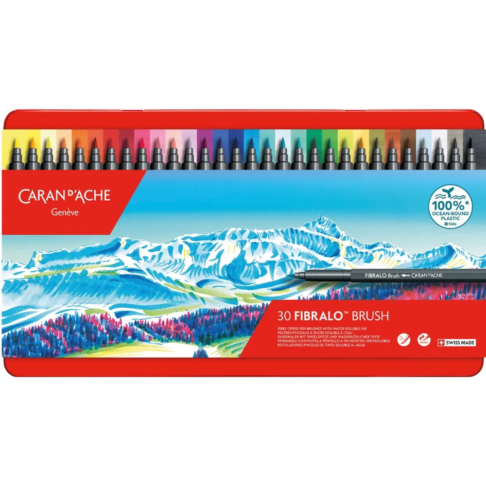 Caran d'Ache Fibralo Brush 30'lu Set (Metal Kutulu)