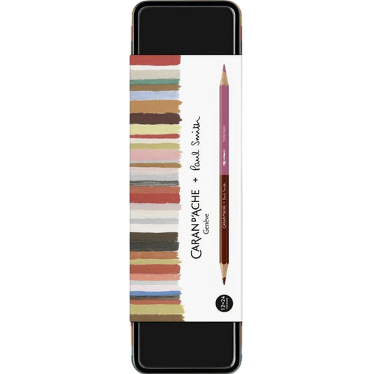 Caran d'Ache Paul Smith Set of 12 Bicolor Pencils and Brush