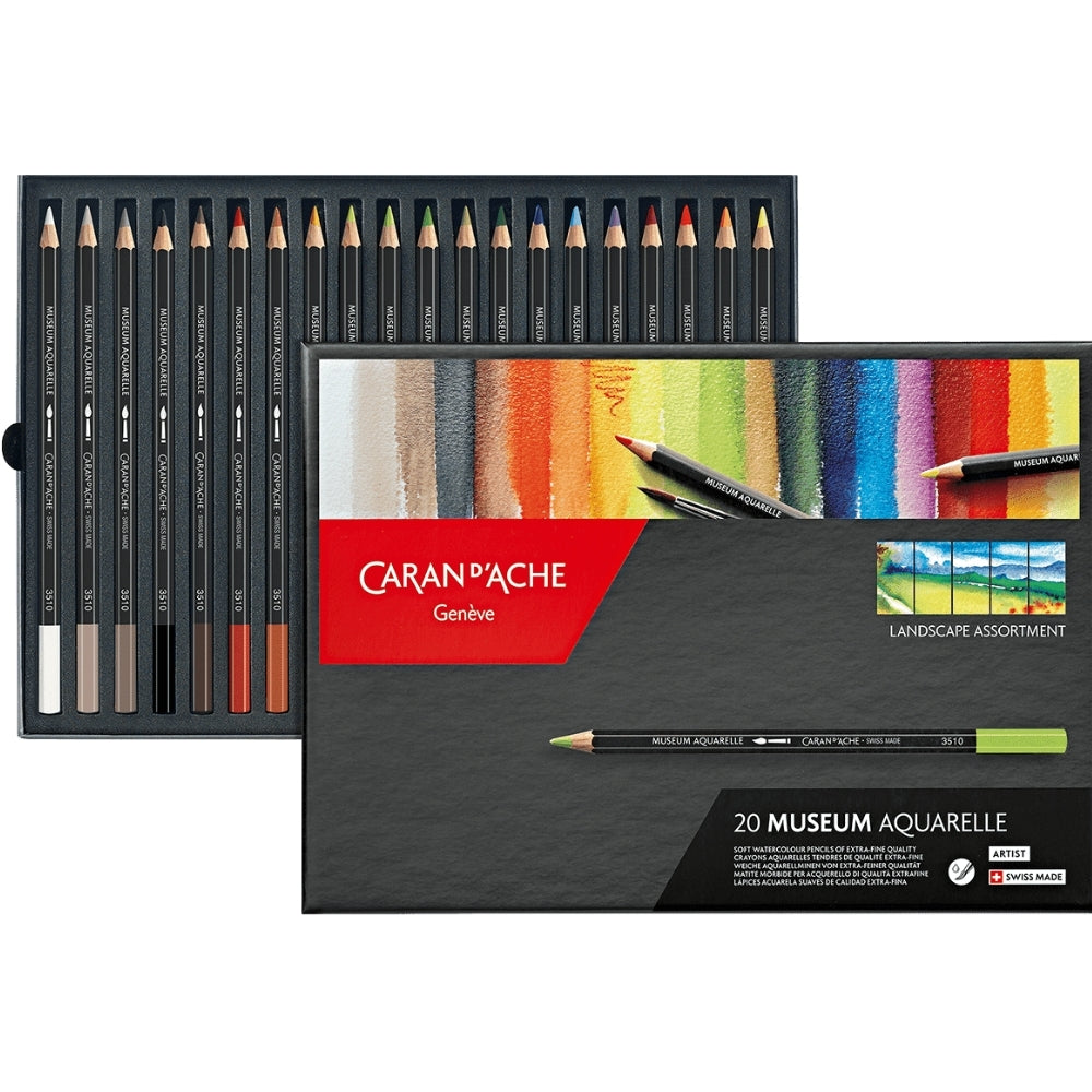 Caran d'Ache Museum Aquarelle 20'li Set (Peyzaj) (Sulu Boya Kalemi)