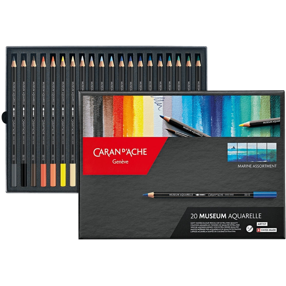 Caran d'Ache Museum Aquarelle 20'li Set (Marin) (Sulu Boya Kalemi)