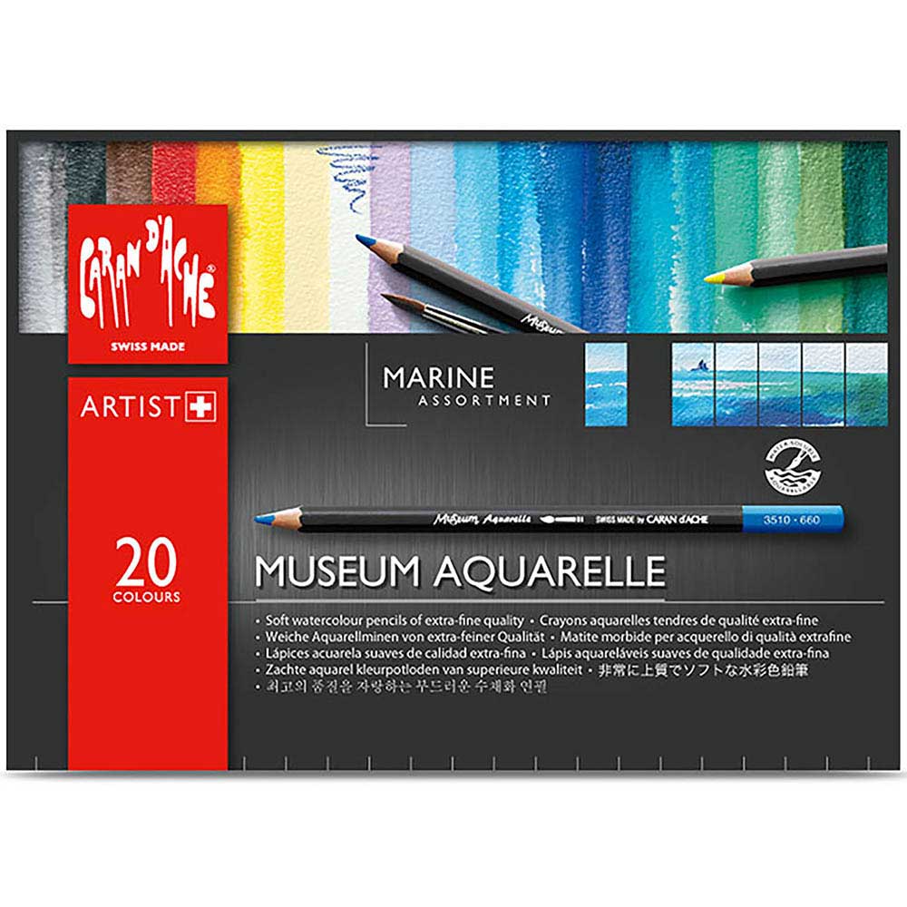 Caran d'Ache Museum Aquarelle 20'li Set (Marin) (Sulu Boya Kalemi)
