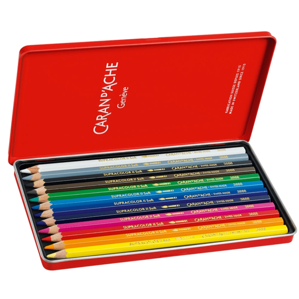 Caran d'Ache Supracolor Soft 12'li Set (Sulu Boya Kalemi)