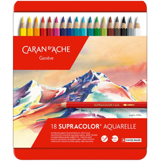 Caran d'Ache Supracolor Soft 18'li Set (Sulu Boya Kalemi)