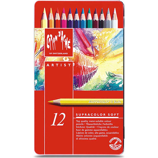 Caran d'Ache Supracolor Soft 12'li Set (Sulu Boya Kalemi)