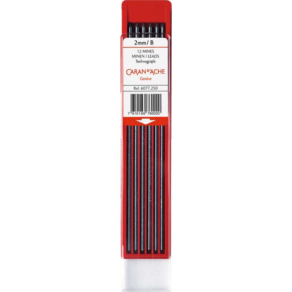 Caran d'Ache Technograph Portmin Kalem Ucu 2mm B (12'li kutu)