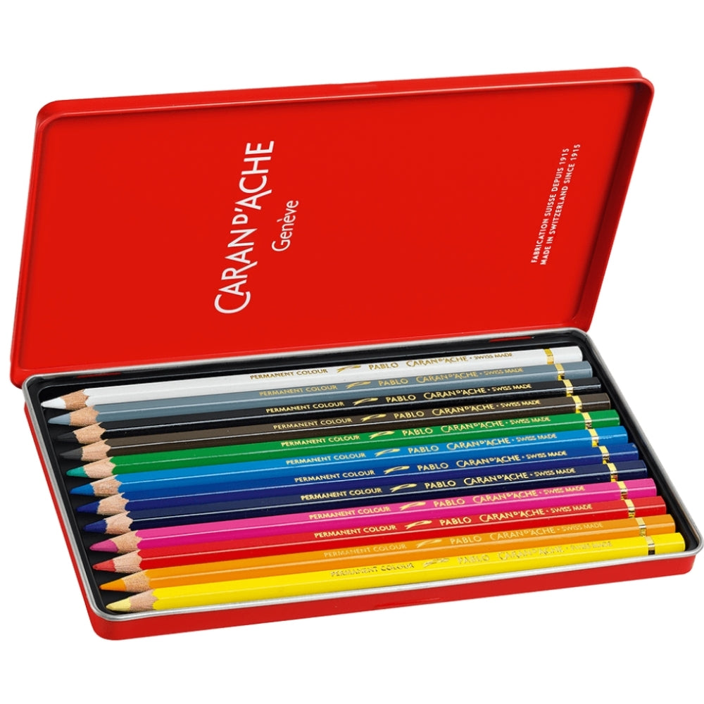 Caran d'Ache Pablo 12'li Set (Kuru Boya Kalemi)