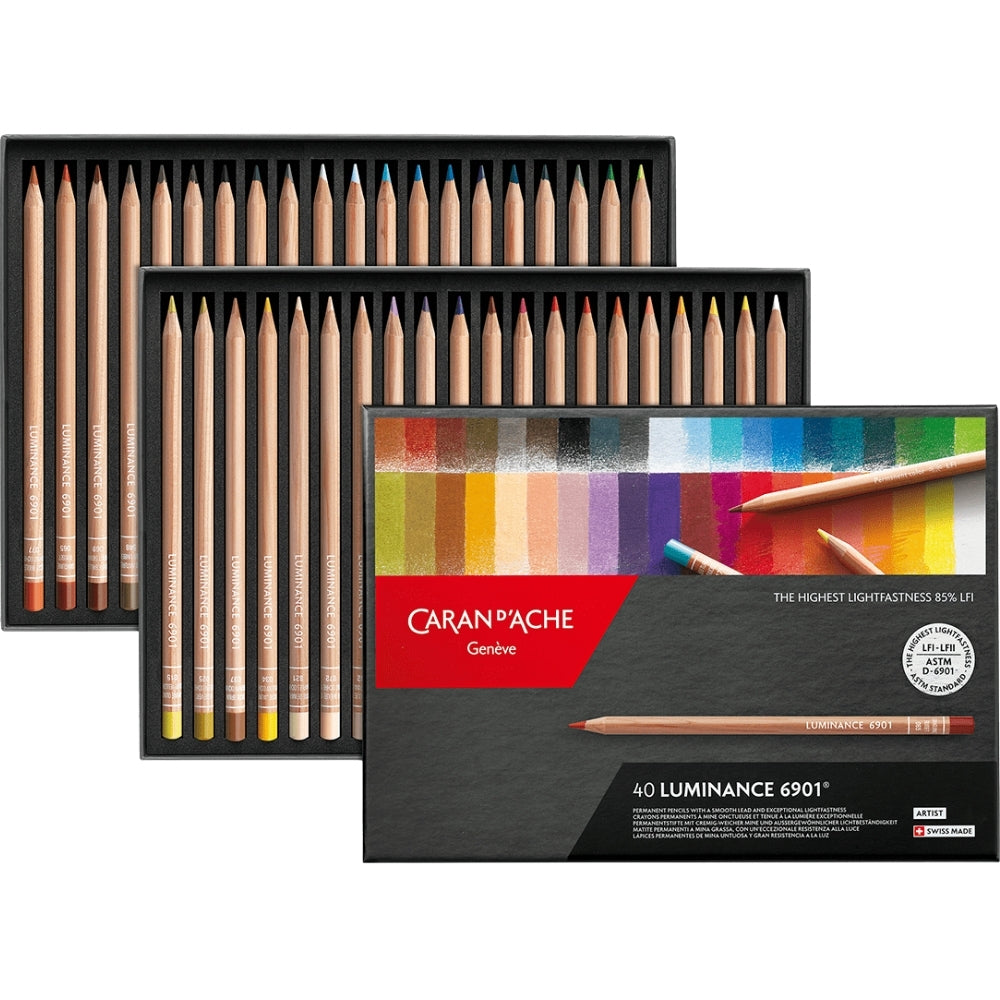 Caran d'Ache Luminance 6901 40'lı Set (Yumuşak Kuru Boya Kalemi)