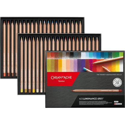 Caran d'Ache Luminance 6901 40'lı Set (Yumuşak Kuru Boya Kalemi)