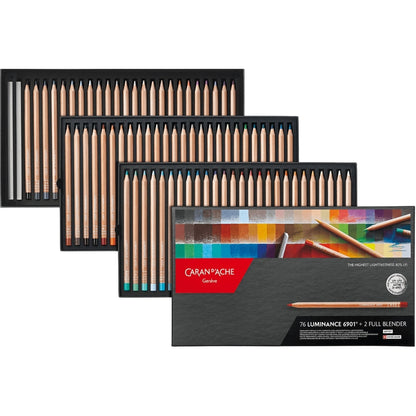 Caran d'Ache Luminance 6901 76'lı Set + 2 karıştırıcı (Yumuşak Kuru Boya Kalemi)