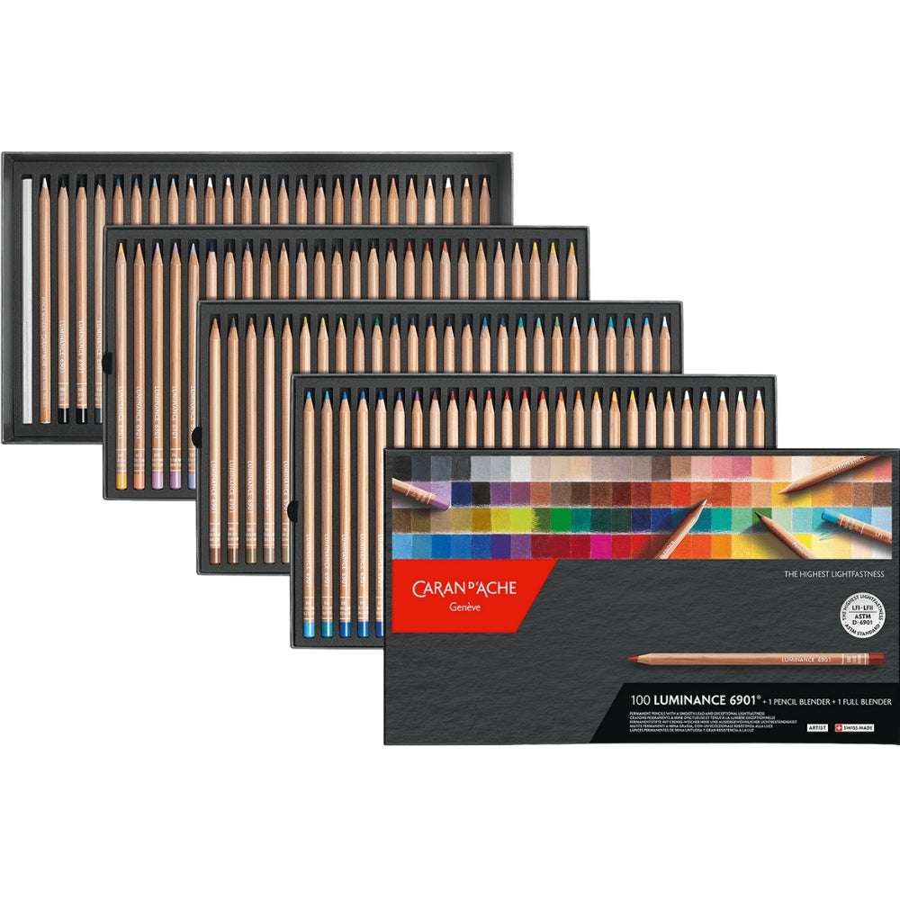 Caran d'Ache Luminance 6901 100'lü Set (1 Pencil Blender+1 Full Blender)