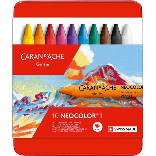Caran d'Ache Neocolor I 10'lu Set (metal kutulu)