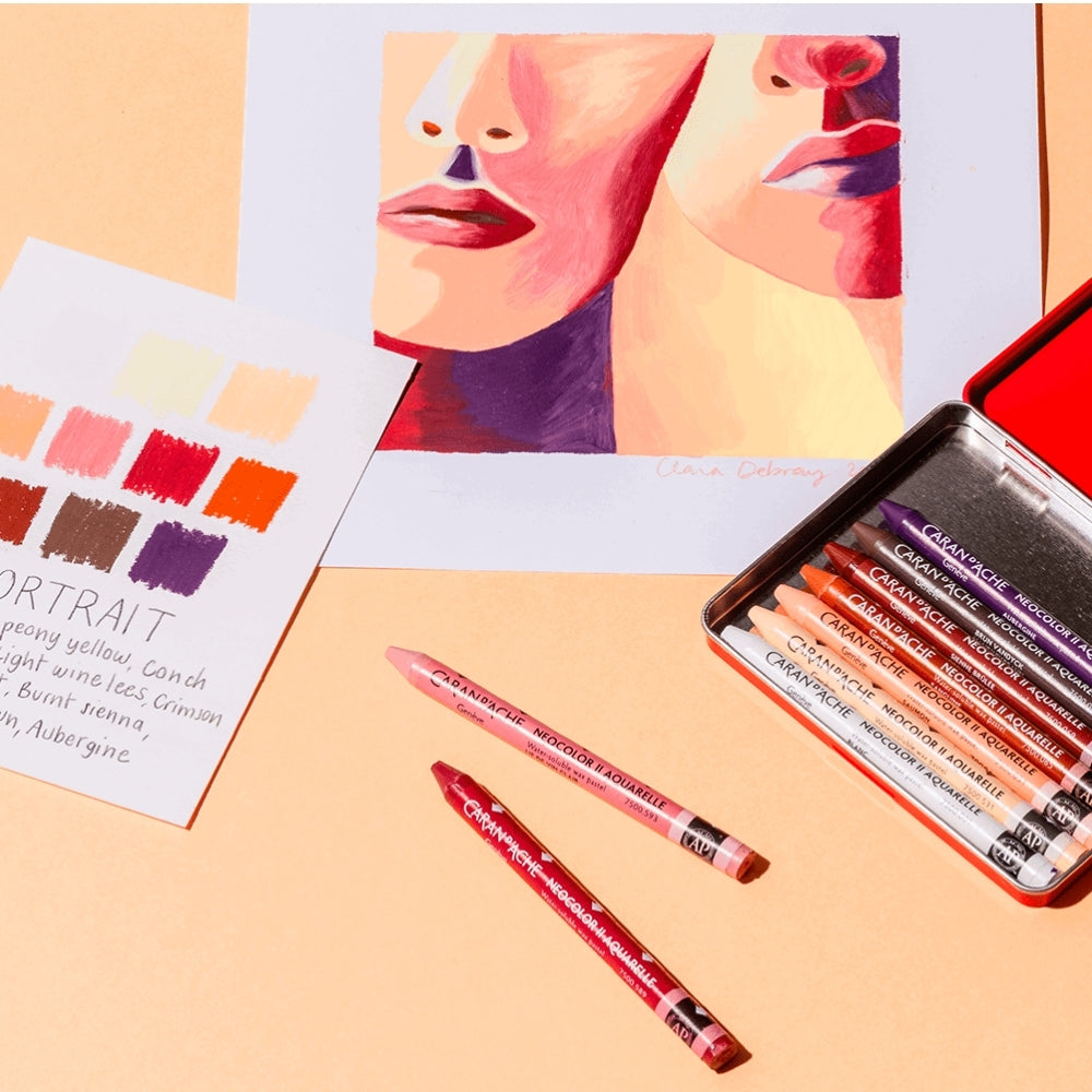Caran d'Ache Neocolor II 10'lu Set Portrait 50.Yıl (Metal Kutu)
