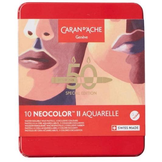 Caran d'Ache Neocolor II 10'lu Set Portrait 50.Yıl (Metal Kutu)