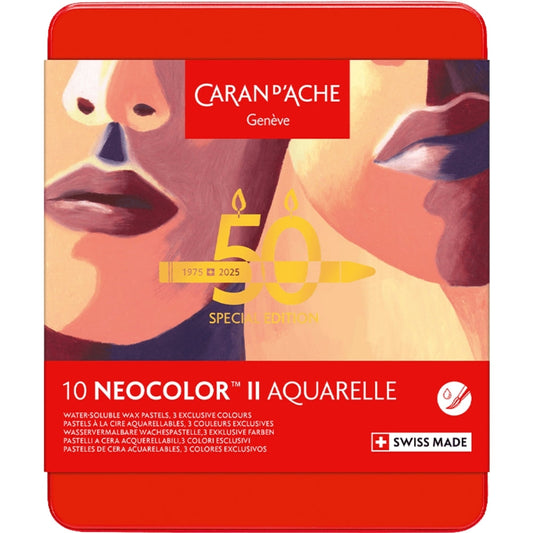 Caran d'Ache Neocolor II 10'lu Set Portrait 50.Yıl (Metal Kutu)