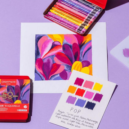 Caran d'Ache Neocolor II 10'lu Set Pop 50.Yıl (Metal Kutu)