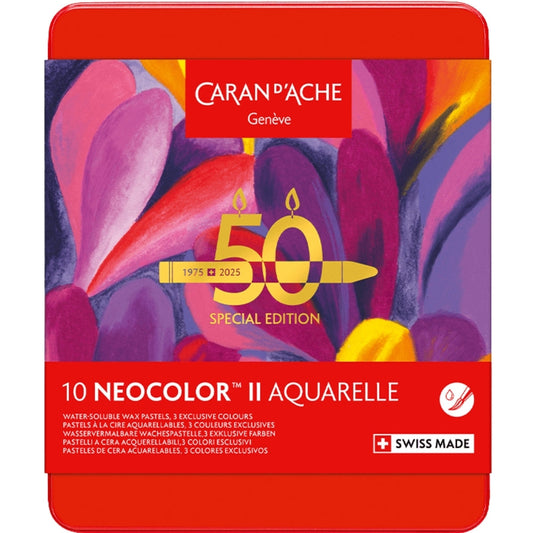 Caran d'Ache Neocolor II 10'lu Set Pop 50.Yıl (Metal Kutu)