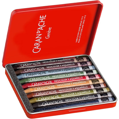 Caran d'Ache Neocolor II 10'lu Set Dark 50.Yıl (Metal Kutu)